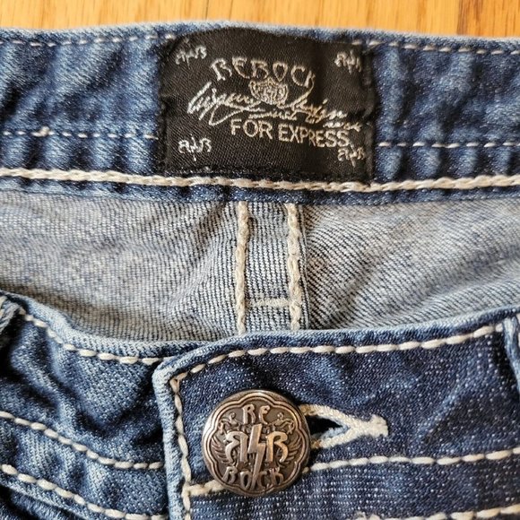 ReRock by EXPRESS - LOW SKINNY Fit STRETCH Blue Jeans - Women Size 4s- PERFECT - Picture 5 of 7